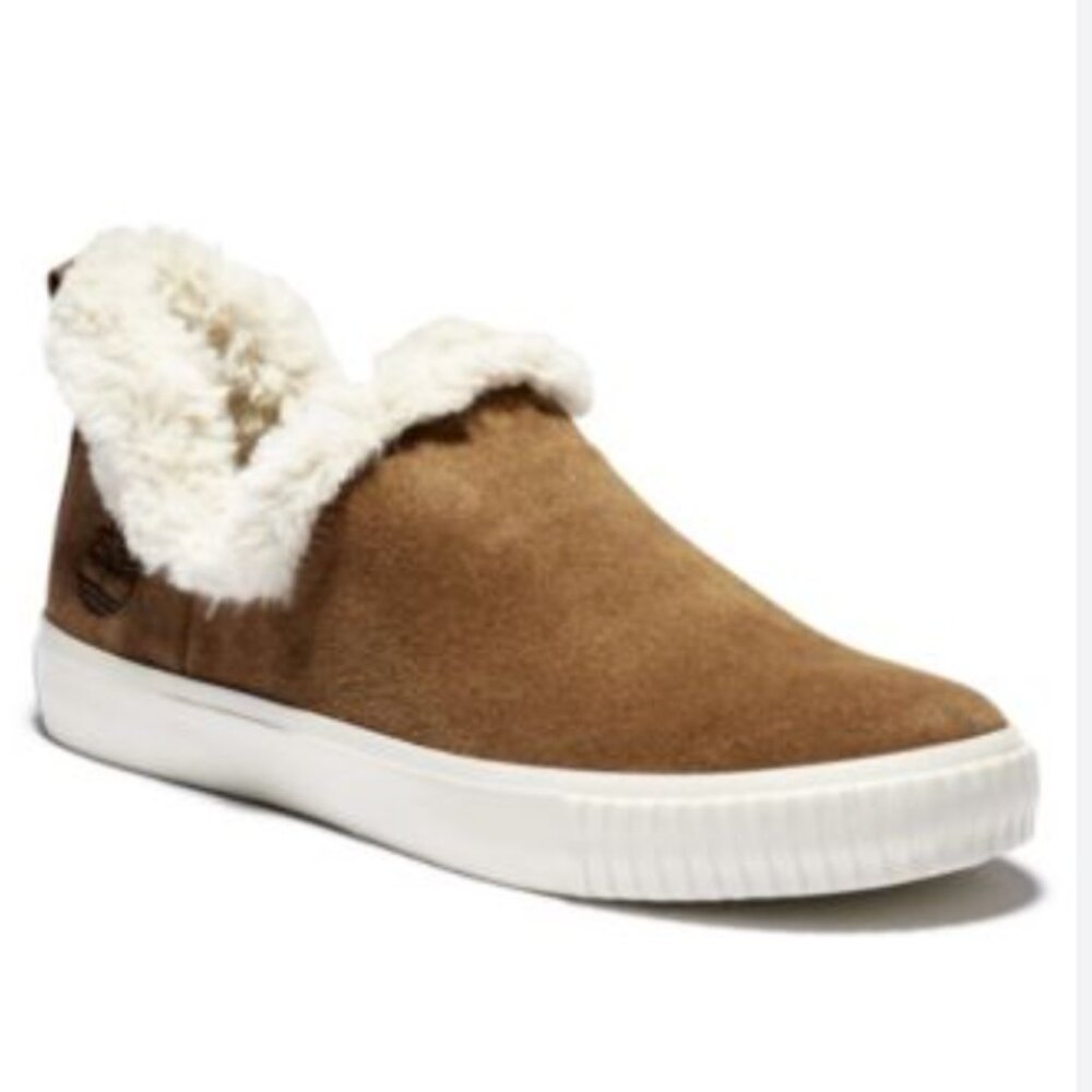 Timberland Skyla Bay Slip On Brown Suede Sherpa Lined Shoes
